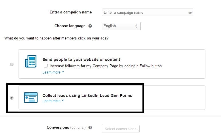 lead ads linkedin